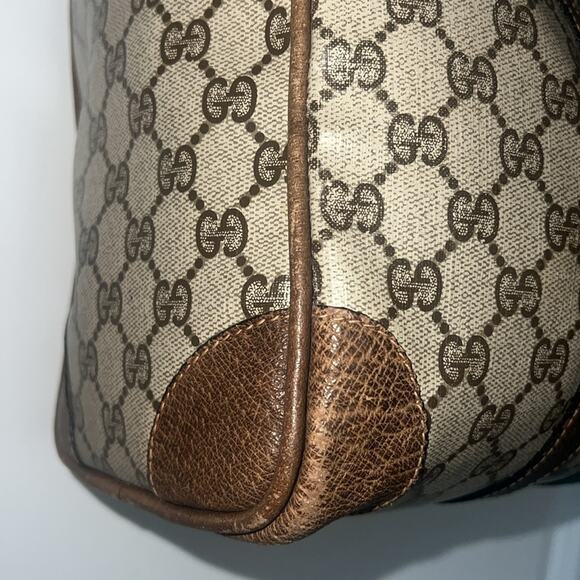 Authentic Gucci Sherry Line Boston Bag – Vintage GG Monogram Canvas Satchel - Picture 8 of 16